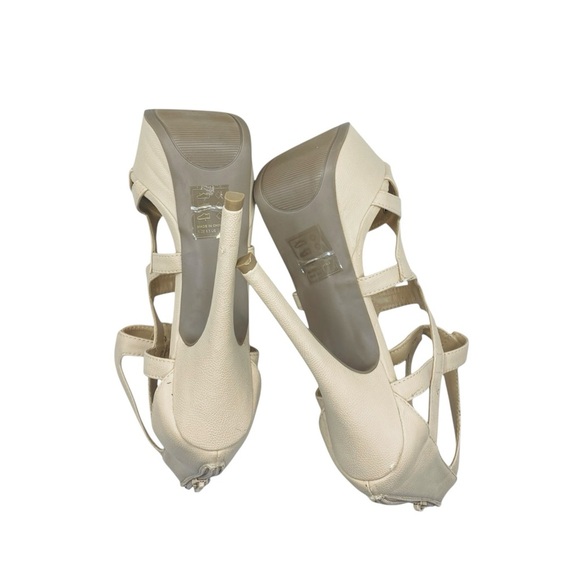 SCENE WEAVER Women’s Cream Strappy Cocktail Platform Stiletto Strappy Heels 8.5 - Picture 8 of 8